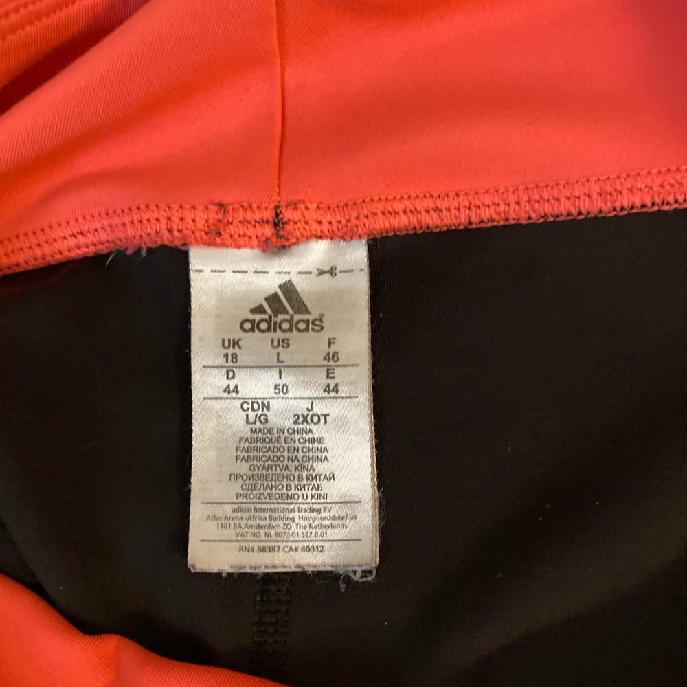 Adidas capris  tights size L orange black color - Picture 4 of 6